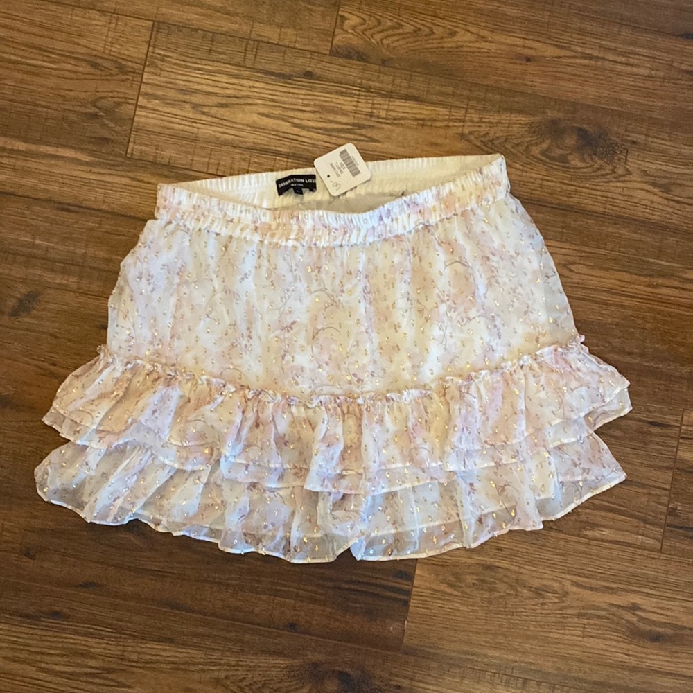 Generation Love Pink and White Mini Skirt
